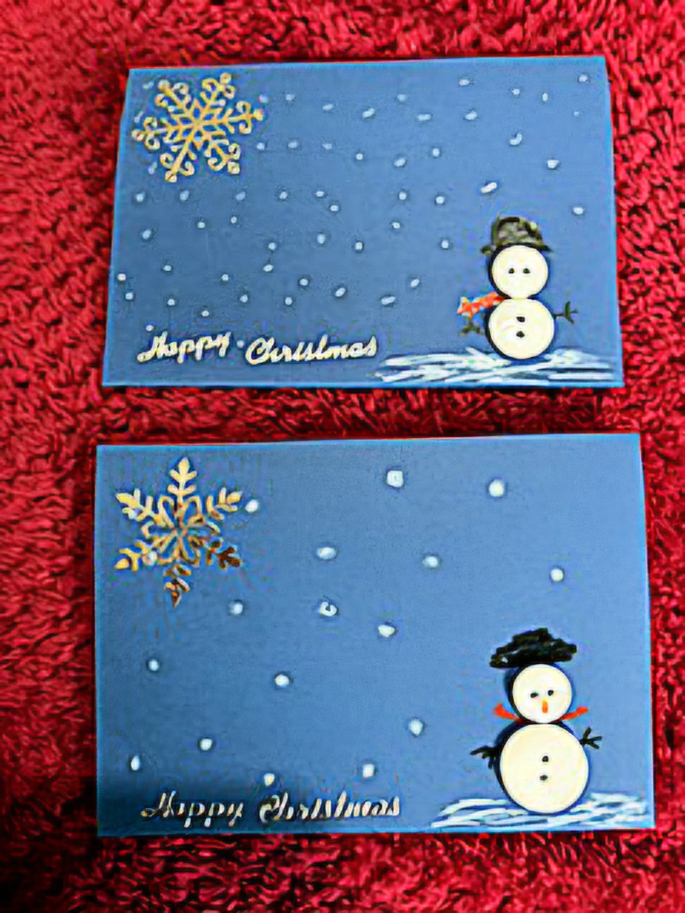 Handmade charity card with button art